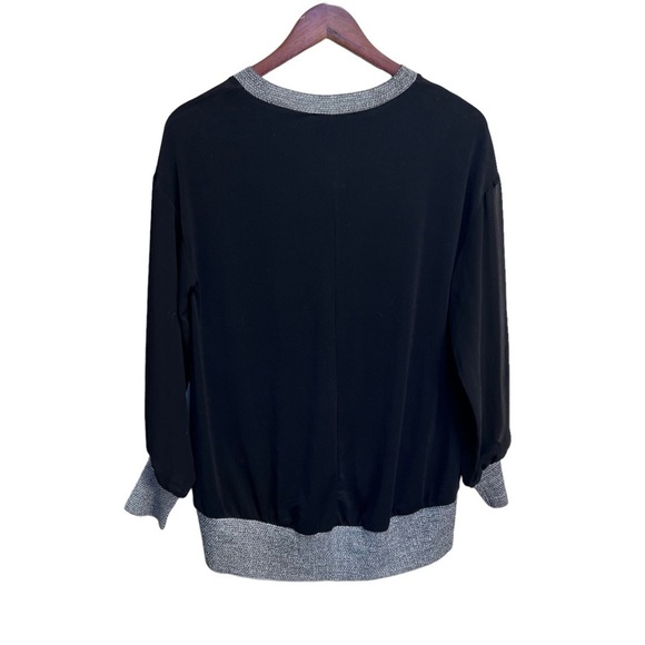 Zara Black Sheer Long Sleeve Blouse Size Small - Picture 5 of 5